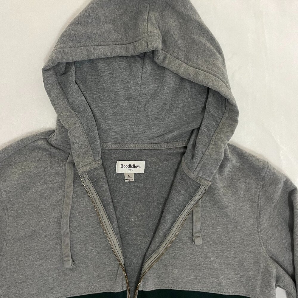 Goodfellow & Co. Men's Size Large Gray / Green Hoodie Sweatshirt - Picture 3 of 7